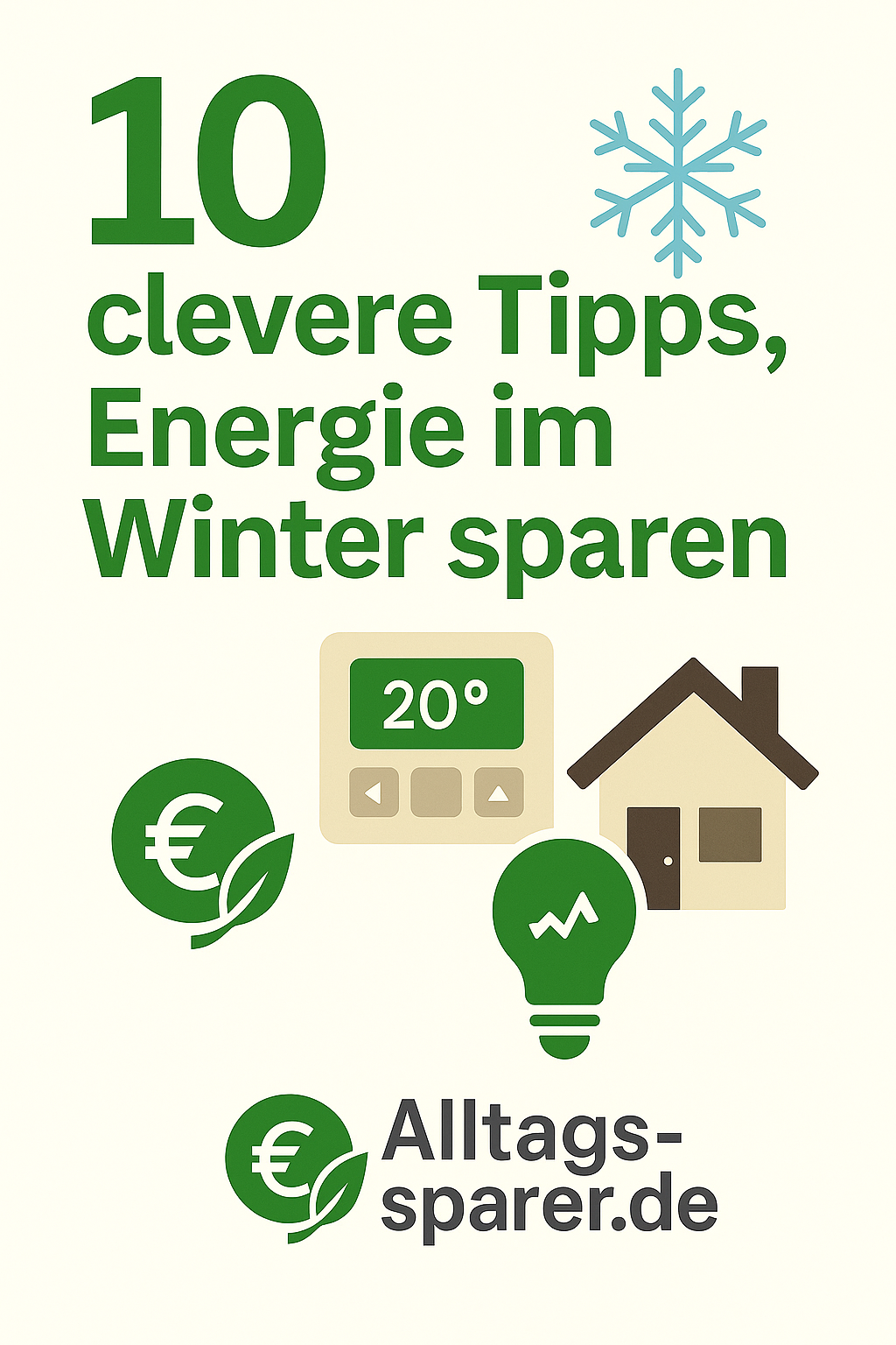 Infografik mit 10 Tipps, um im Winter Energie zu sparen, Heizkosten zu reduzieren und Strom effizient zu nutzen – ohne auf Komfort zu verzichten.